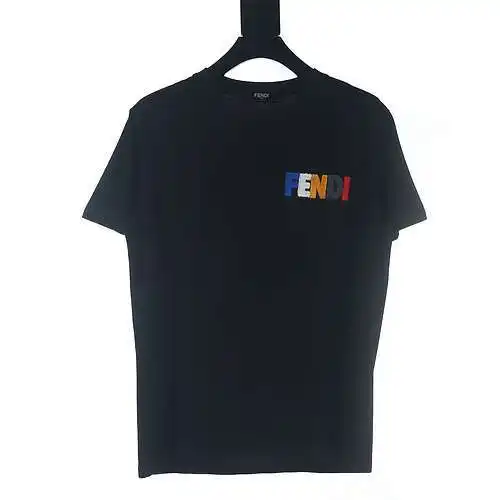 Fendi FD colorful toothbrush embroidered short-sleeved T-shirt