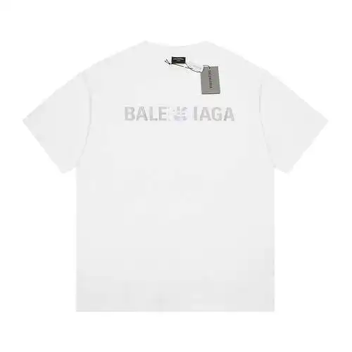 (Top) BLCG Balenciaga double circle letter embroidered short sleeves white