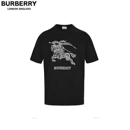 Burberry/BBR embroidered LOGO war horse short-sleeved heavyweight 240G customized 32-count original 