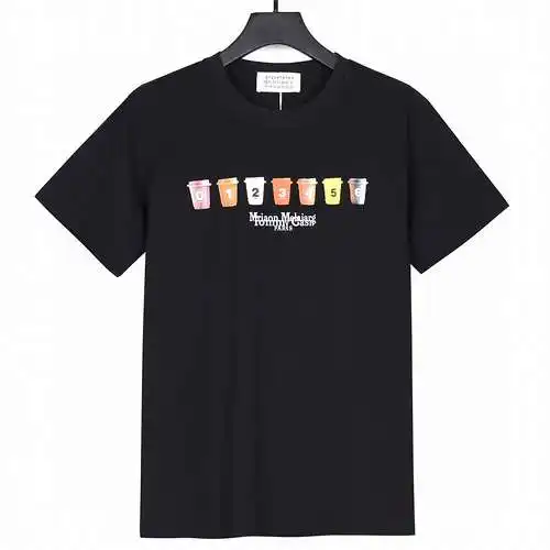 Margiela MM6 24ss new cola coffee cup printed short sleeves