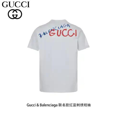 GC & BLCG joint red and blue embroidered short sleeves