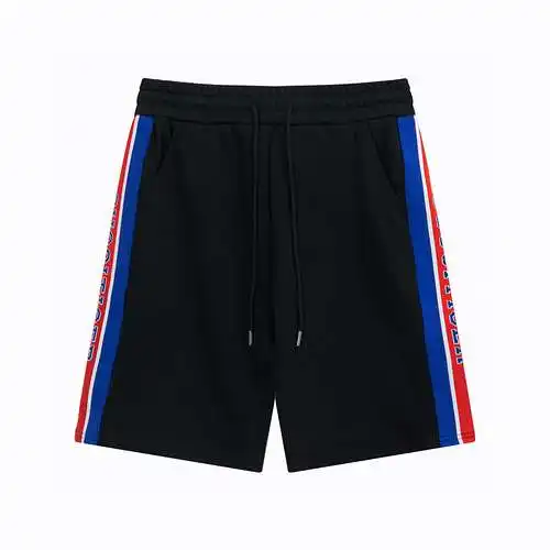 Gucci/GC new summer style red and blue striped terry terry shorts with logo logo on the side