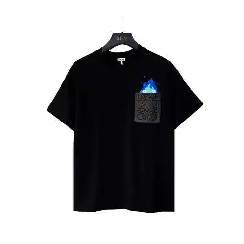 LE/Loewe x Hal's Moving Castle joint pocket four-leaf clover flame round neck short sleeves