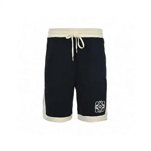 LE/Loewe 24ss embroidered logo color block waffle shorts