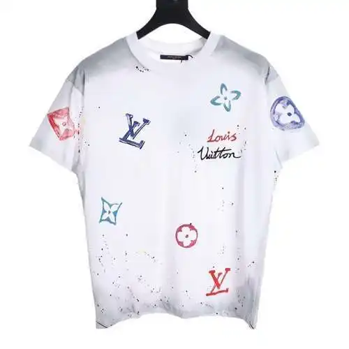 LV watercolor graffiti splash print short sleeves