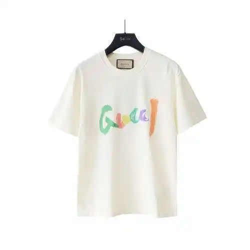 GC Gucci 24ss color graffiti logo printed short sleeves