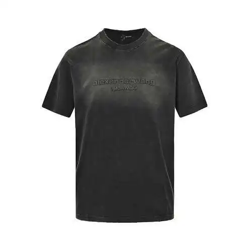 AW/Alexander Wang washed embossed letter LOGO short sleeves
