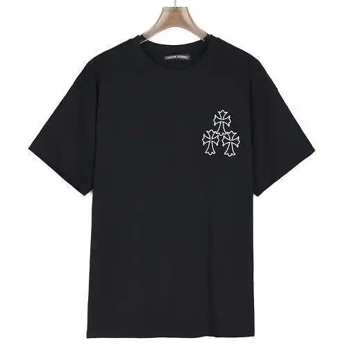 CH/Cro Heart Sanskrit embroidered silver thread embroidered short-sleeved T-shirt