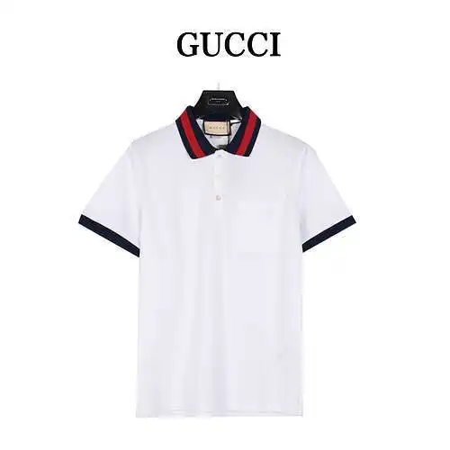 GC/Gucci G home color striped collar short-sleeved Polo shirt