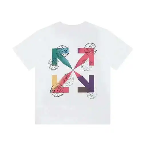 OW cartoon gradient arrow print short-sleeved T-shirt