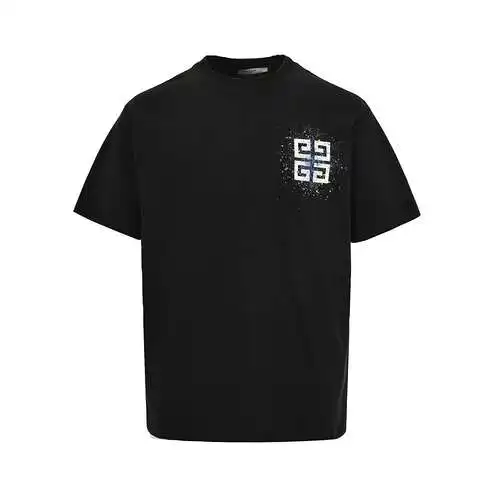 GVC/Givenchy 23ss splash-ink letter printed logo short sleeves