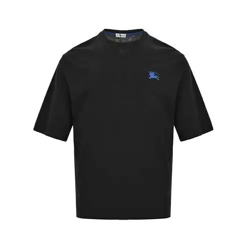 BBR/Burberry 24ss blue embroidered war horse small label short sleeves