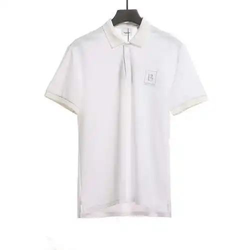 BBR Burberry pattern logo embroidery POLO white