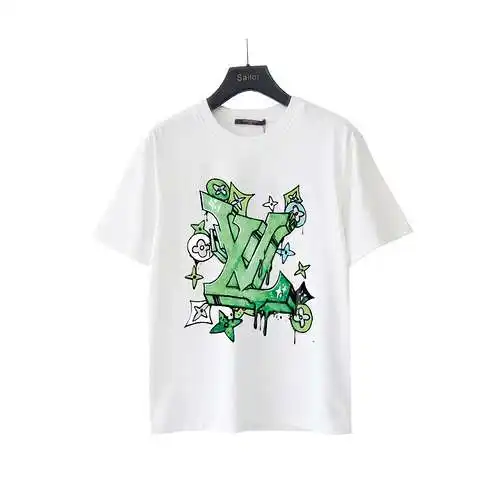 LV/Louis Vuitton 24SS green L Bafanglaicai logo short-sleeved T-shirt