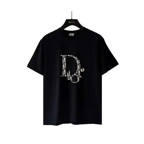 Dior CD letter patch embroidery Logo logo embroidery short sleeves