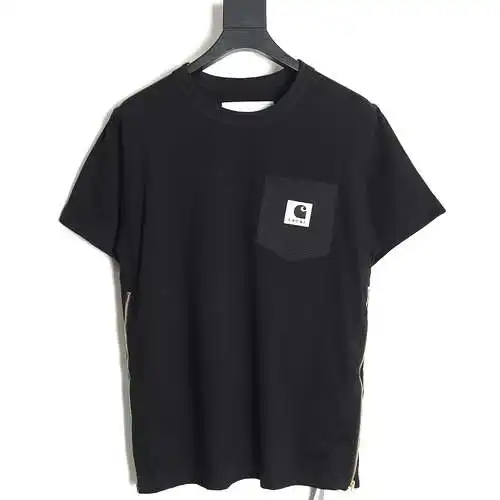 Sa*cai x car*hartt 24SS Carhart joint side zipper short-sleeved T-shirt