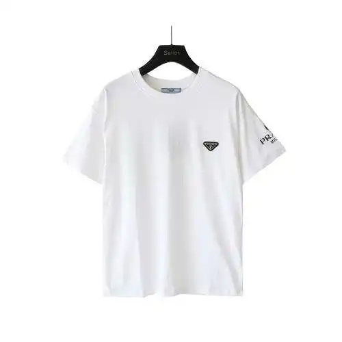 PRD Prada 24SS triangle logo hand sleeve printed short-sleeved T-shirt