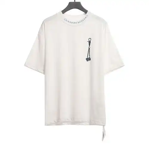 CH Crow Heart Dice Chain Sanskrit Printed Short Sleeve White