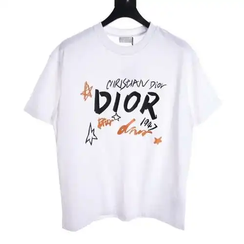 CD hand-painted cursive logo graffiti short-sleeved T-shirt