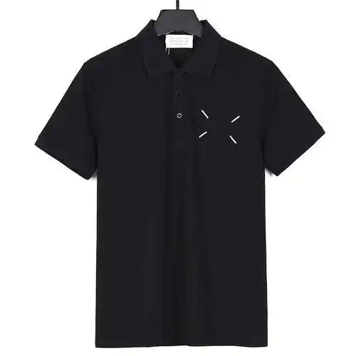 Margiela MM6 24SS back printing high-end goods summer men's lapel short-sleeved T-shirt POLO shirt