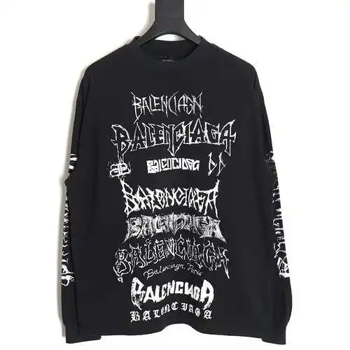 BLCG Balenciaga 24SS Year of the Dragon limited all-over printed letters long-sleeved T-shirt