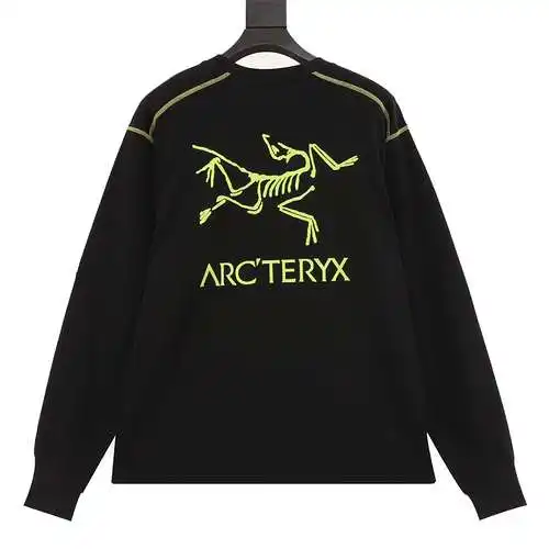 A*RC' TERYX Arc'teryx topstitched printed round neck long sleeves