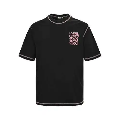 LE/Loewe 24ss stitching rendered letter logo short sleeves