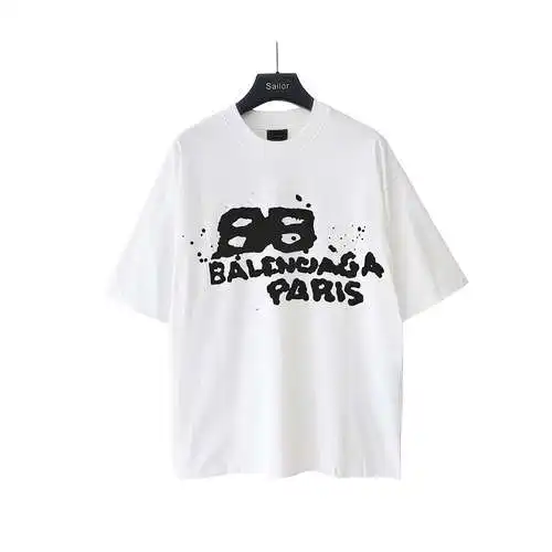 Balenciaga BLCG BB graffiti hand-painted short sleeves