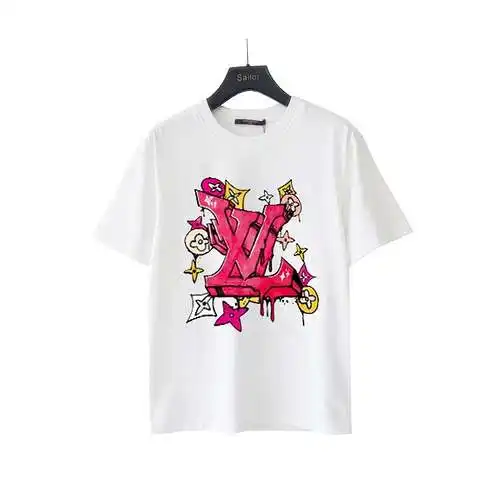 LV/Louis Vuitton 24S red L Bafanglaicai logo short-sleeved T-shirt