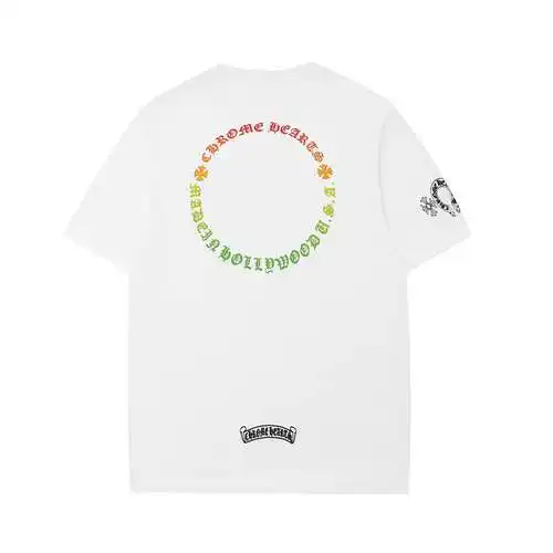 CH Crow Heart Sanskrit Rainbow Gradient Print Short Sleeve