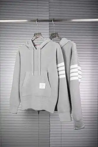 TB four-bar waffle wool hooded sweatshirt gray