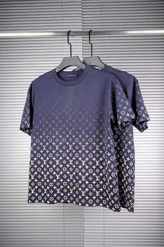 LV all over printed short sleeves navy blue