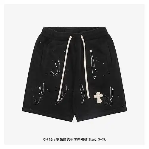 CH 23ss splashed leather cross shorts