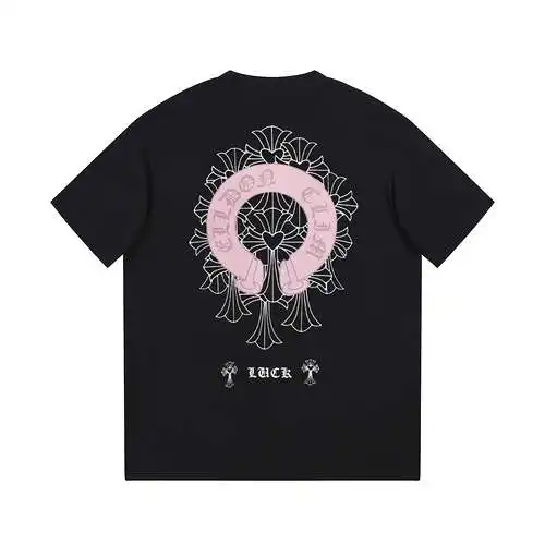 CH Crow Heart Love Horseshoe Cross Print Short Sleeve