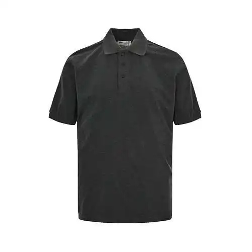 YSL/Yves Saint Laurent embroidered small label Polo short sleeves