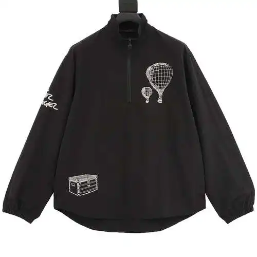 1V 24SS hot air balloon embroidered half zip jacket