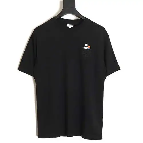 LE Loewe × Suna joint panda embroidered short-sleeved T-shirt