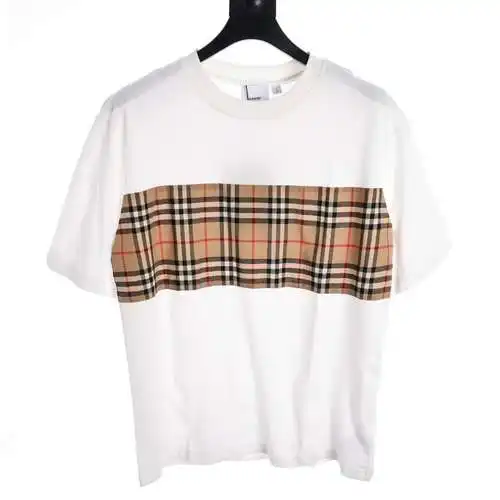 BBR chest patchwork plaid short-sleeved T-shirt