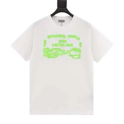 CD fluorescent letter print graphic element short-sleeved T-shirt