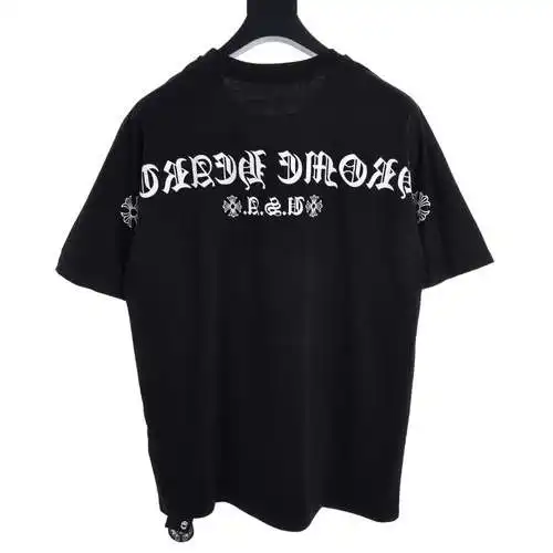 CH Sanskrit letters printed short-sleeved T-shirt