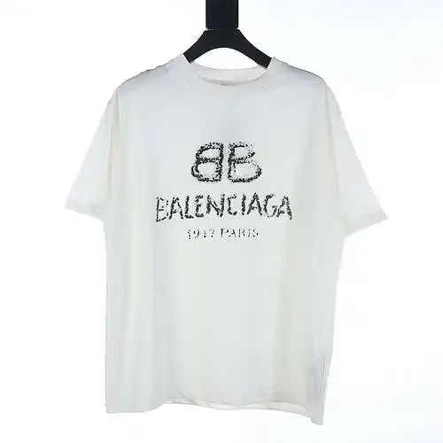 Balenciaga BLCG blurred graffiti lettering printed short-sleeved T-shirt