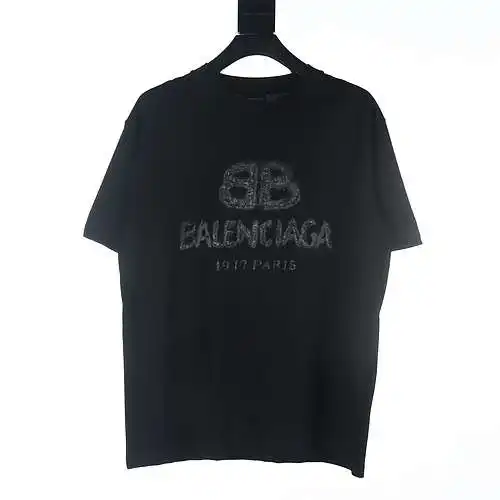 Balenciaga BLCG blurred graffiti lettering printed short-sleeved T-shirt