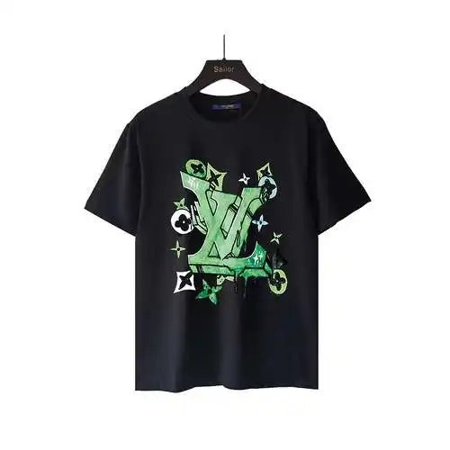 LV/Louis Vuitton 24SS green L Bafanglaicai logo short-sleeved T-shirt