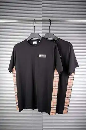 Burberry side plaid patchwork short sleeves