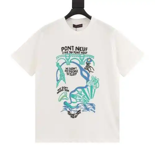 1V 24SS show style Pont Nuef new bridge art print short-sleeved T-shirt