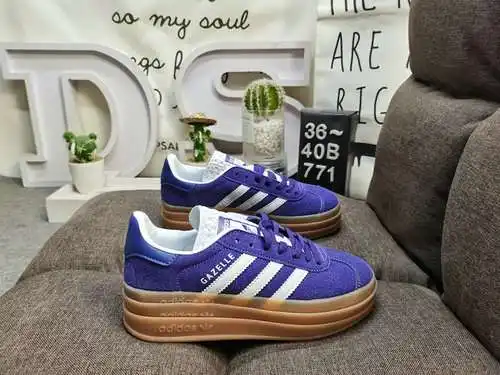 771DAdidas Originals Gazelle Bold W trébol de tres capas suela gruesa zapatillas deportivas retro ve