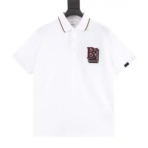 BBR B letter terry embroidered three-dimensional letter short-sleeved polo shirt