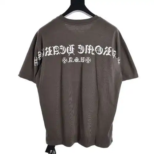 CH Sanskrit letters printed short-sleeved T-shirt