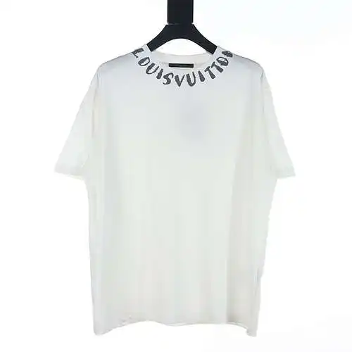 LV collar letter chain logo offset printed short-sleeved T-shirt