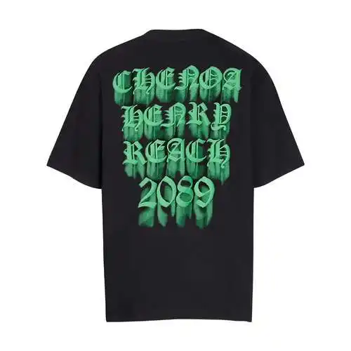 CH Crow Heart Blurred Phantom Sanskrit Foam Printed Short Sleeves